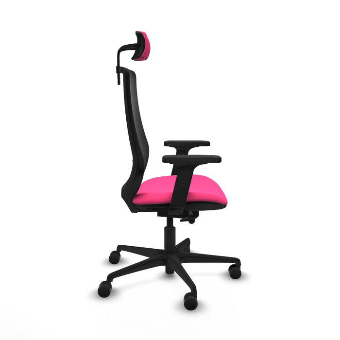 PIQUERAS Y CRESPO Silla de oficina Mardos con mecanismo Sincro/Traslack Rosa y Negro