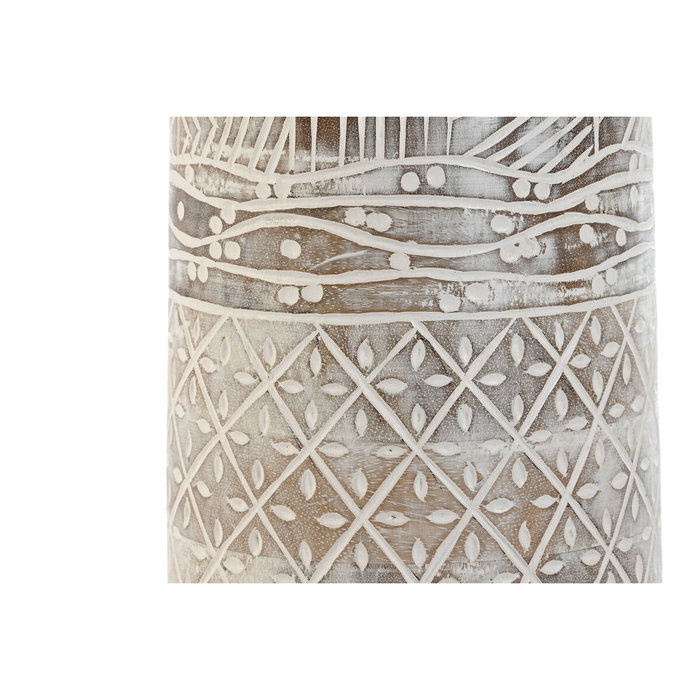 DKD Home Decor Jarrón de Mango Blanco y Natural 15x15x22,5 cm DKD Home Decor Jarrón de Mango Blanco y Natural 15x15x22,5 cm
