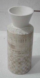 DKD Home Decor Jarrón Blanco Natural 15x15x22.5 cm
