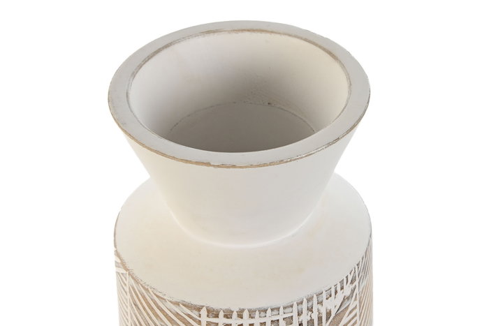 DKD Home Decor Jarrón Blanco Natural 15x15x22.5 cm