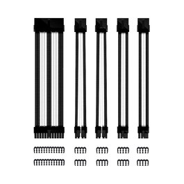 Phoenix Technologies Kit de Extensores de Cables ATX para Fuente de Alimentación, 24 pines, CPU 4+4 pines y GPU 6+2 pines, 30 cm, 18AWG, para PC Gaming y Setups Personalizados
