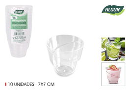 Algon Set de 10 Boles de Degustación, Diámetro 7 cm, Altura 13.5 cm - Para Muestras o Postres (24 Cajas)