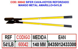 SIFER Cava-hoyos Reforzado Mango Metal Amarillo