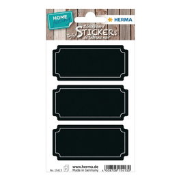 HERMA 15413 Etiquetas autoadhesivas negras, 6 piezas