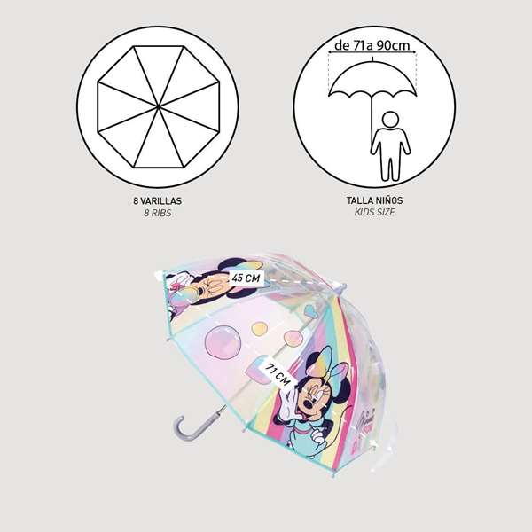 Cerdá Paraguas Manual Burbuja Minnie 45 cm