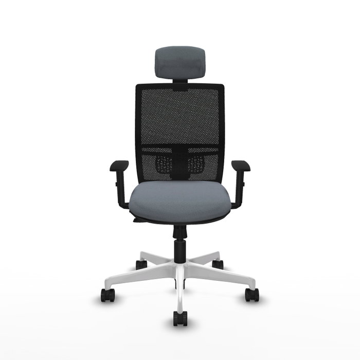 PIQUERAS Y CRESPO Silla de oficina Yunquera con mecanismo Sincro/Traslack, Gris y Negro