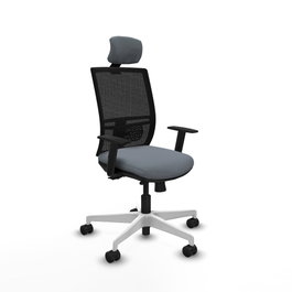 PIQUERAS Y CRESPO Silla de oficina Yunquera con mecanismo Sincro/Traslack, Gris y Negro