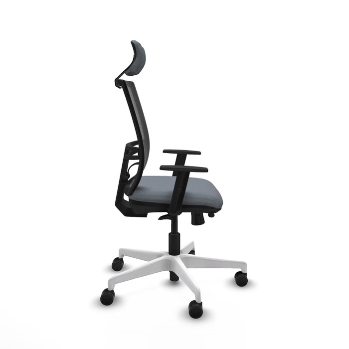 PIQUERAS Y CRESPO Silla de oficina Yunquera con mecanismo Sincro/Traslack, Gris y Negro