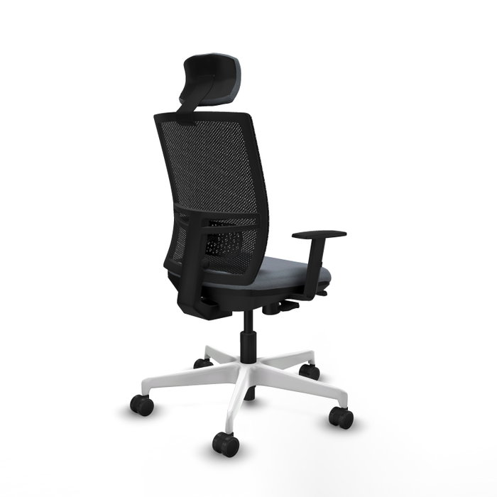 PIQUERAS Y CRESPO Silla de oficina Yunquera con mecanismo Sincro/Traslack, Gris y Negro