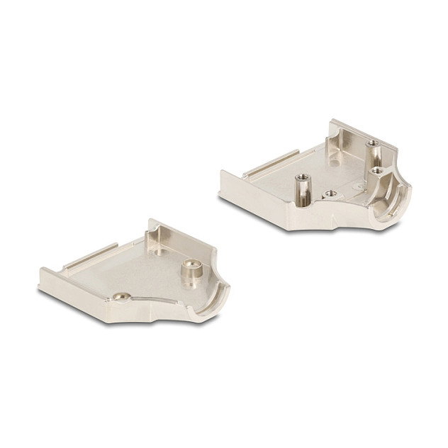 DeLOCK 67132 Conector D-Sub 15 Pines Macho Recto de Metal Plateado, Sub-D 15 Pin, Incluye Montaje