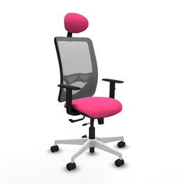 PIQUERAS Y CRESPO Silla de oficina Zulema con mecanismo Sincro/Traslack Rosa y Gris
