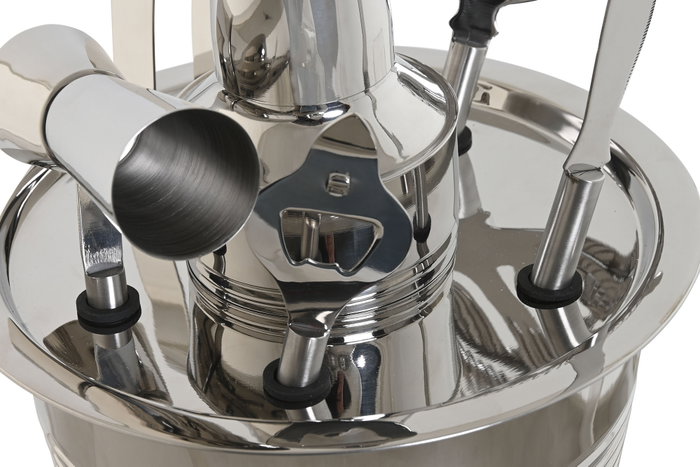 DKD Home Decor Set de Cóctel 7 Piezas Inox Grabado Plateado