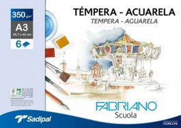 Fabriano Minipack 6 láminas para acuarela A3 350g