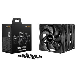 be quiet! Pure Wings 3 120mm PWM Pack de 3, Negro