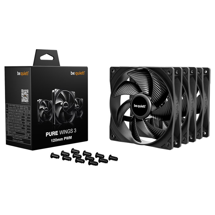 Be Quiet! Pure Wings 3 Ventilador PC 120mm PWM Triple Pack Negro - 3x 1600 RPM 84.8 m³/h 25.5 dB
