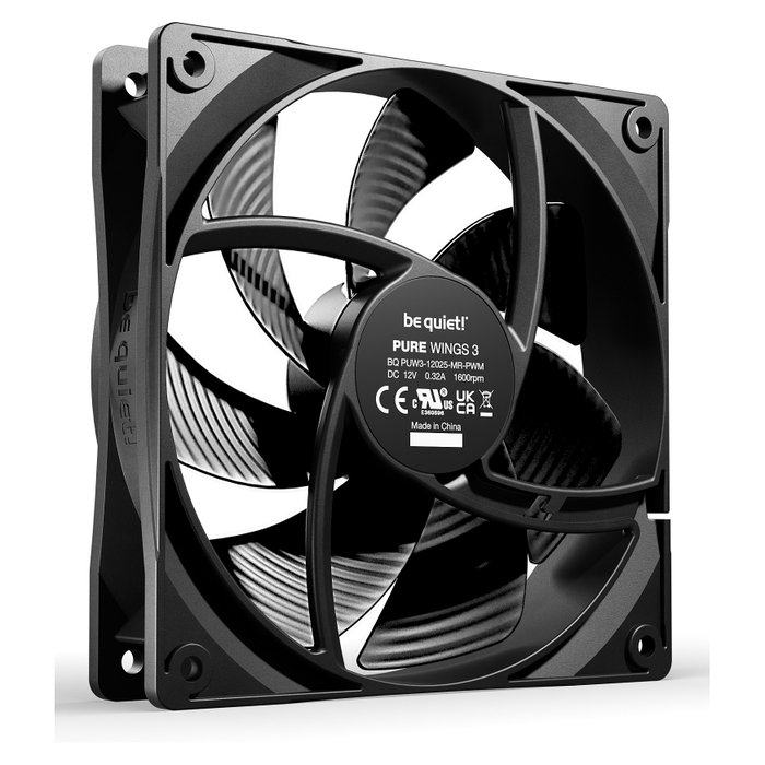 be quiet! Pure Wings 3 120mm PWM (Pack de 3) Negro