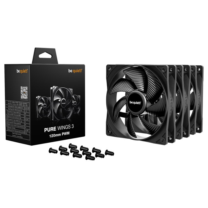 be quiet! Pure Wings 3 120mm PWM (Pack de 3) Negro