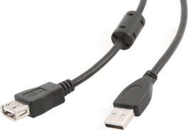 GEMBIRD Cable de Extensión USB 2.0 A/A 1,8m Negro CCP-USB2-AMAF-6