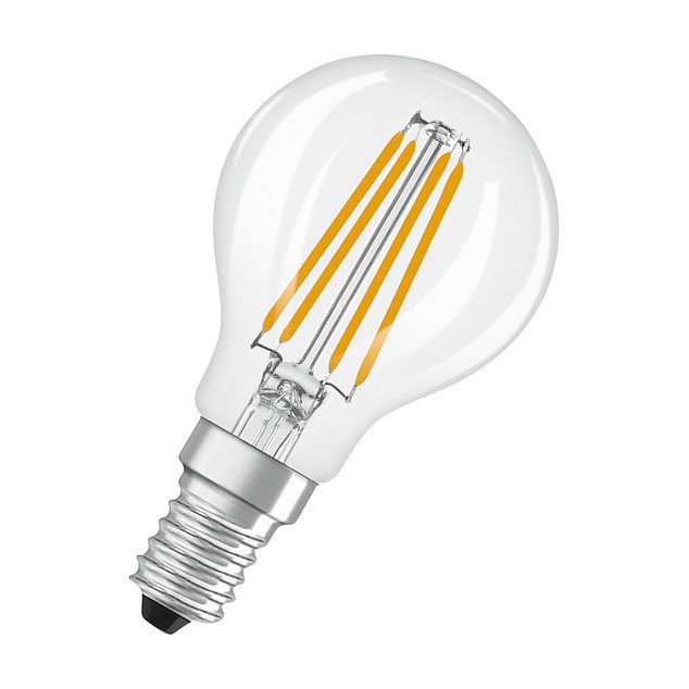 OSRAM LED Classic Filament P 3.4W E14 Transparente - Equivalente 40W, Luz Blanco Cálido 2700K, 470 Lúmenes, Forma A