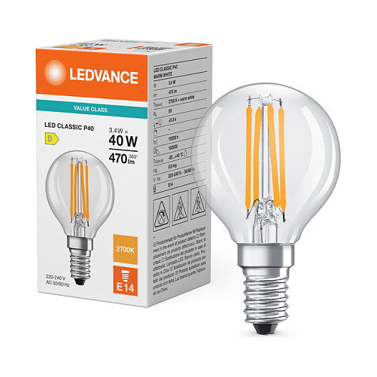 OSRAM LED Classic P 40 Filament 3,4 W E14 OSRAM LED Classic P 40 Filament 3,4 W E14