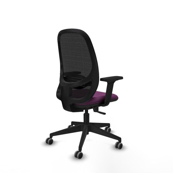 PIQUERAS Y CRESPO Silla de oficina Cilanco con mecanismo Sincro, Morado y Negro