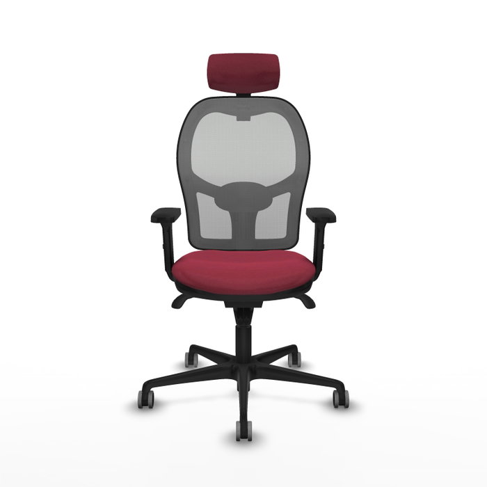PIQUERAS Y CRESPO Silla de oficina Jorquera con mecanismo Sincro, Tela Granate y Malla Gris PIQUERAS Y CRESPO Silla de oficina Jorquera con mecanismo Sincro, Tela Granate y Malla Gris