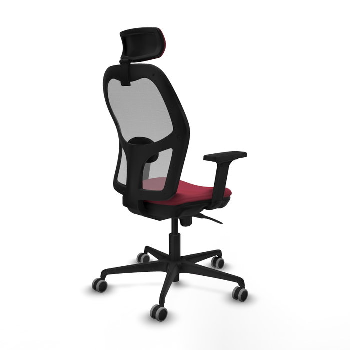PIQUERAS Y CRESPO Silla de oficina Jorquera con mecanismo Sincro, Tela Granate y Malla Gris PIQUERAS Y CRESPO Silla de oficina Jorquera con mecanismo Sincro, Tela Granate y Malla Gris