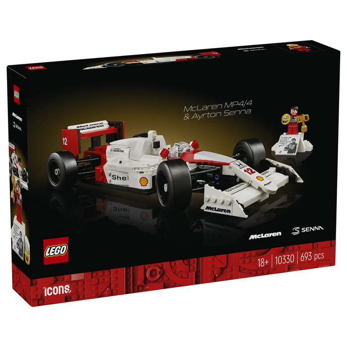 LEGO Icons McLaren MP4/4 & Ayrton Senna 10330, Set de Maqueta de Coche para Adultos