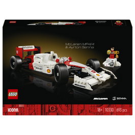 LEGO Icons McLaren MP4/4 & Ayrton Senna 10330, Set de Maqueta de Coche para Adultos