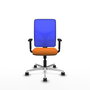 PIQUERAS Y CRESPO Silla de oficina Motilla con mecanismo Sincro, Naranja y Azul