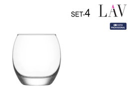 LAV Set de 4 Vasos de Vidrio EMPIRE 405cc