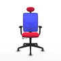PIQUERAS Y CRESPO Silla de oficina Motilla con mecanismo Sincro/Traslack, Rojo y Azul