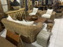 DKD Home Decor Fibre outdoor 23 Sofá Natural Marrón Ratán 88 x 69 x 174 cm con Cojines Algodón Hecho a Mano