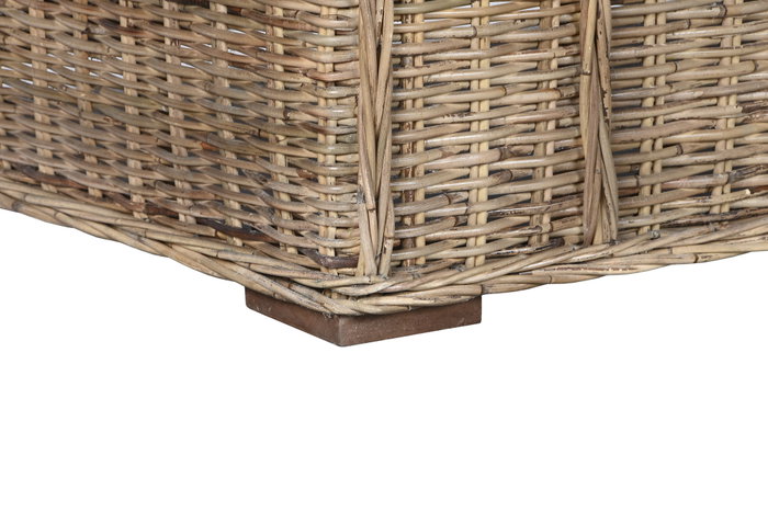 DKD Home Decor Fibre outdoor 23 Sofá Natural Marrón Ratán 88 x 69 x 174 cm con Cojines Algodón Hecho a Mano