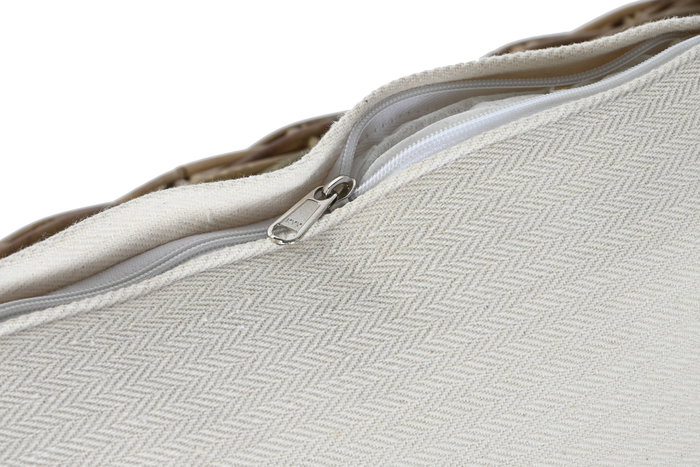 DKD Home Decor Fibre outdoor 23 Sofá Natural Marrón Ratán 88 x 69 x 174 cm con Cojines Algodón Hecho a Mano