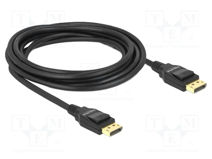 DeLOCK Cable DisplayPort 1.2 Macho a Macho 3 m Negro Gold