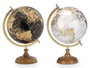 Giftdecor Globo Terráqueo de 20 cm, Color Oro y Negro, Base de Madera y Plástico, Surtido Aleatorio, Ideal para Decoración y Regalo (Set de 6)
