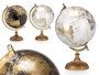 Giftdecor Globo Terráqueo de 20 cm, Color Oro y Negro, Base de Madera y Plástico, Surtido Aleatorio, Ideal para Decoración y Regalo (Set de 6)
