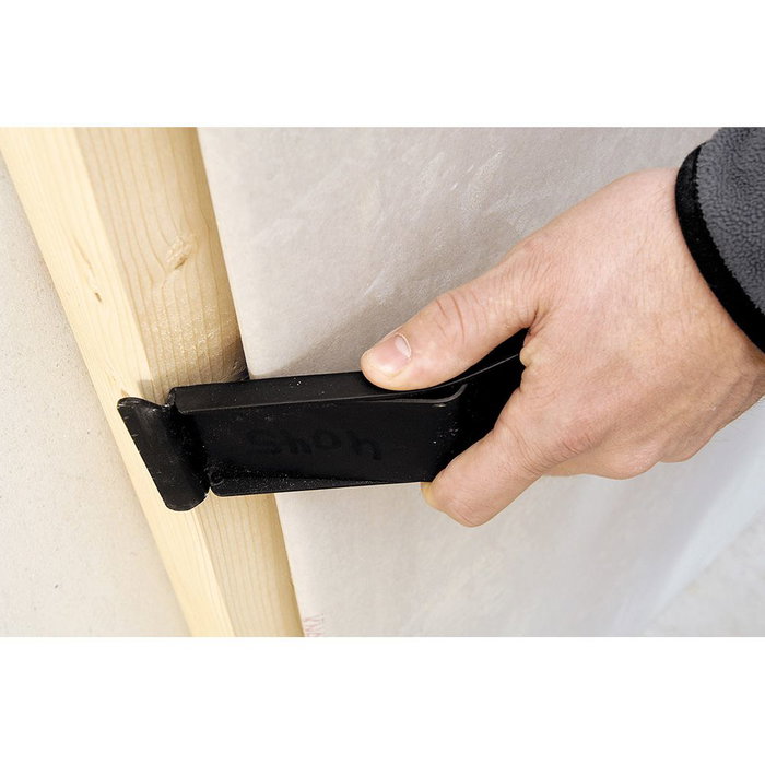 Wolfcraft Levantador de Planchas con Gancho de Tracción para Placa de Yeso, Manejo con el Pie, Metal