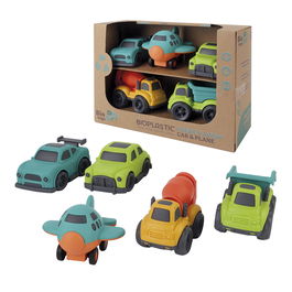 Tachan Set 5 Vehiculos Eco Bio T01043 de Paja de Trigo Camiones Coche Avion Juguete Ecológico +18 Meses
