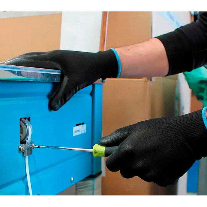 Juba Guante Keep Safe de Poliéster con Palma de Poliuretano, Negro, Talla 8-M