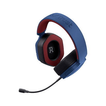 Trust GXT492SM Carus Auriculares Gaming Diadema Alámbrico con Micrófono Extraíble - Circumaural, 20-20000 Hz, Azul y Rojo, PC, Mac, Android, iOS