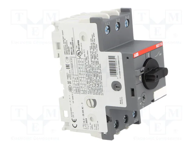 ABB MS116-20 Interruptor motorizado 9kW 208÷690VAC