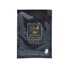 Glamfox Mascarilla Facial Hidratante de Mucina de Caracol y Colágeno, 23 ml, Black