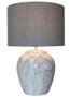 DKD Home Decor Lámpara de sobremesa de cerámica y poliéster Blanco y Gris