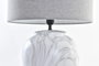 DKD Home Decor Lámpara de sobremesa de cerámica y poliéster Blanco y Gris