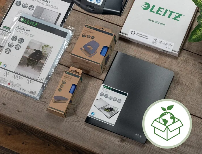 Leitz Carpeta Recycle con Gomas DIN A4, Cartón Reciclable 100% Color Azul