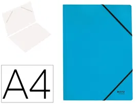 Leitz Carpeta Recycle con Gomas DIN A4, Cartón Reciclable 100% Color Azul