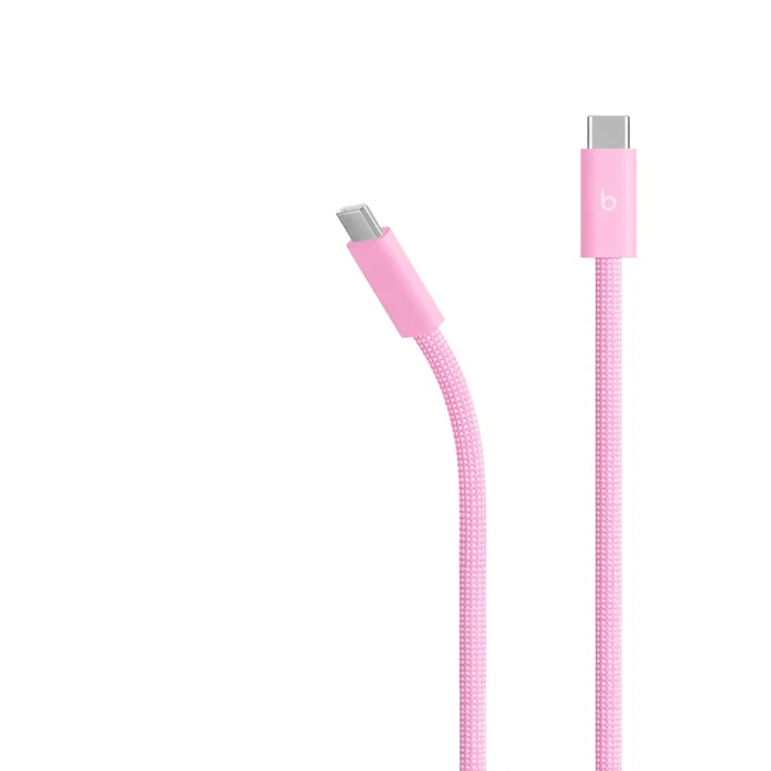 Apple Beats Cable trenzado de USB-C a USB-C de 240 W (3 m) - Rosa Eléctrico