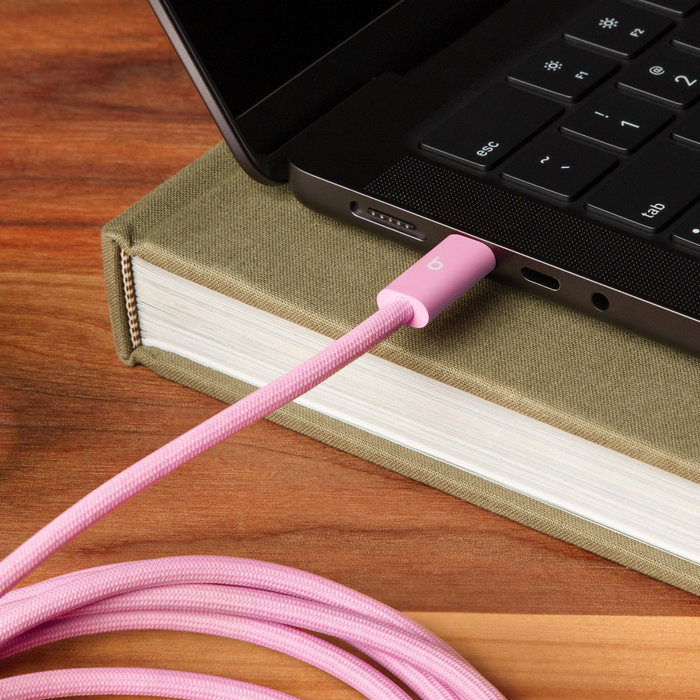 Apple Beats Cable trenzado de USB-C a USB-C de 240 W (3 m) - Rosa Eléctrico